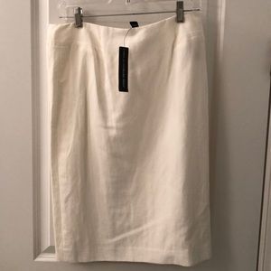 Ellen Tracy ivory linen skirt, size 8